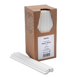 Pailles en papier blanc 20cm - Pack de 250 - La Maison du Barman