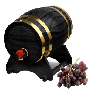 Wooden Wine Barrel Dispenser Black Pine 5ltr