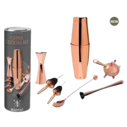 Kit Cocktail 8 Pièces Cuivre - Set Boston Shaker finition copper vintage - La Maison du Barman