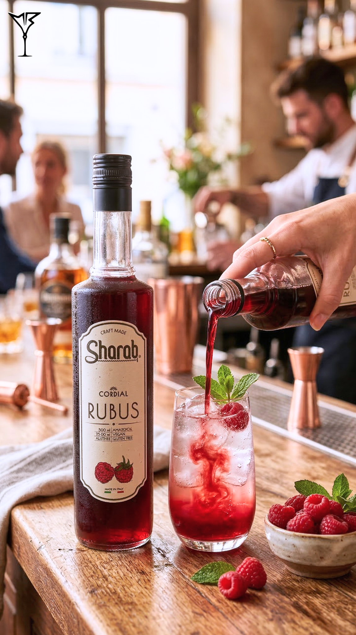 Cordial Sharab Rubus 500ml - Bouteille de sirop artisanal aux fruits rouges - La Maison du Barman