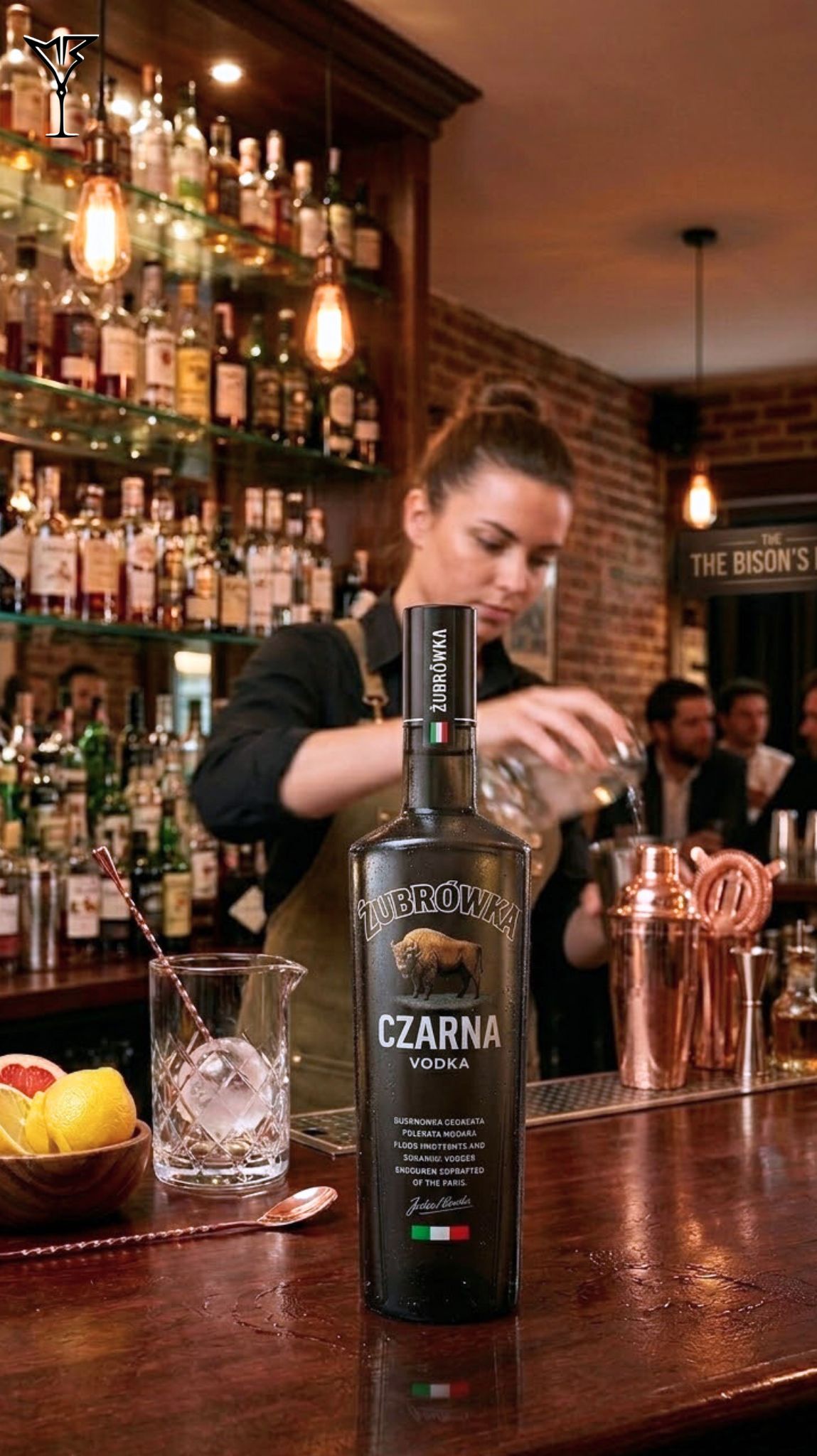 Vodka Zubrowka Czarna 40% 70cl - Bouteille de vodka polonaise noire premium - La Maison du Barman