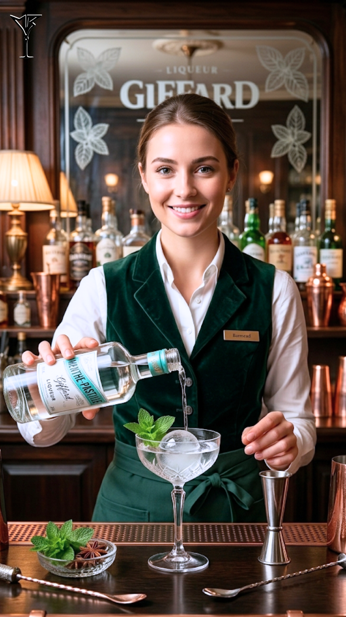 Liqueur Menthe Pastille Giffard 24% 70cl - Bouteille de liqueur de menthe blanche - La Maison du Barman