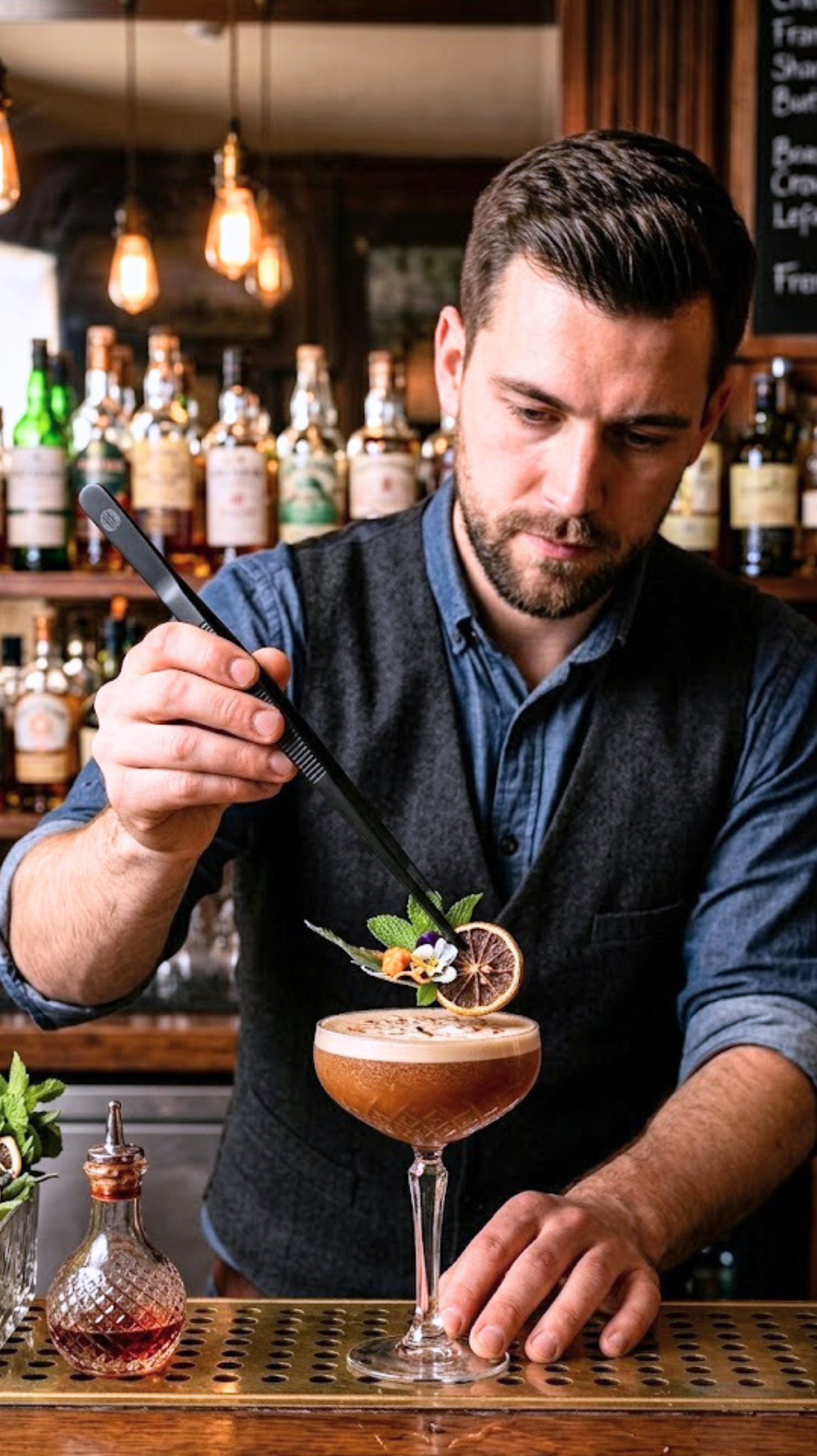 Pince à Fruits 30cm Noire - Pince de précision noire pour garnitures de cocktails - La Maison du Barman