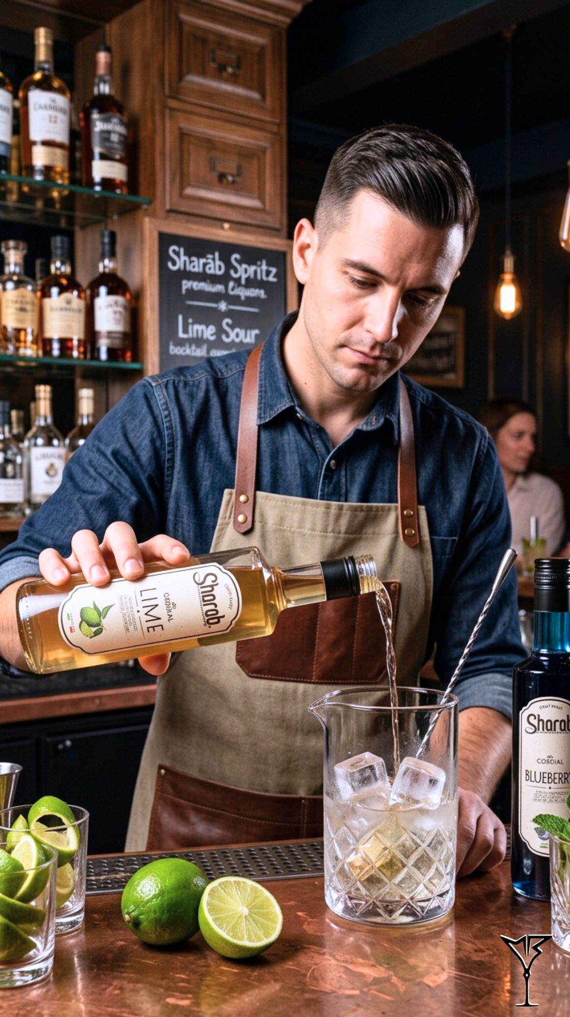 Cordial Sharab Citron Vert 500ml - Bouteille de sirop artisanal au citron vert - La Maison du Barman