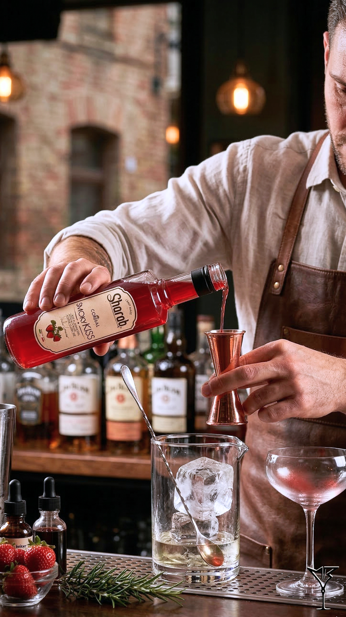 Cordial Sharab Smoky Kiss 500ml - Bouteille de sirop artisanal aux notes fumées - La Maison du Barman