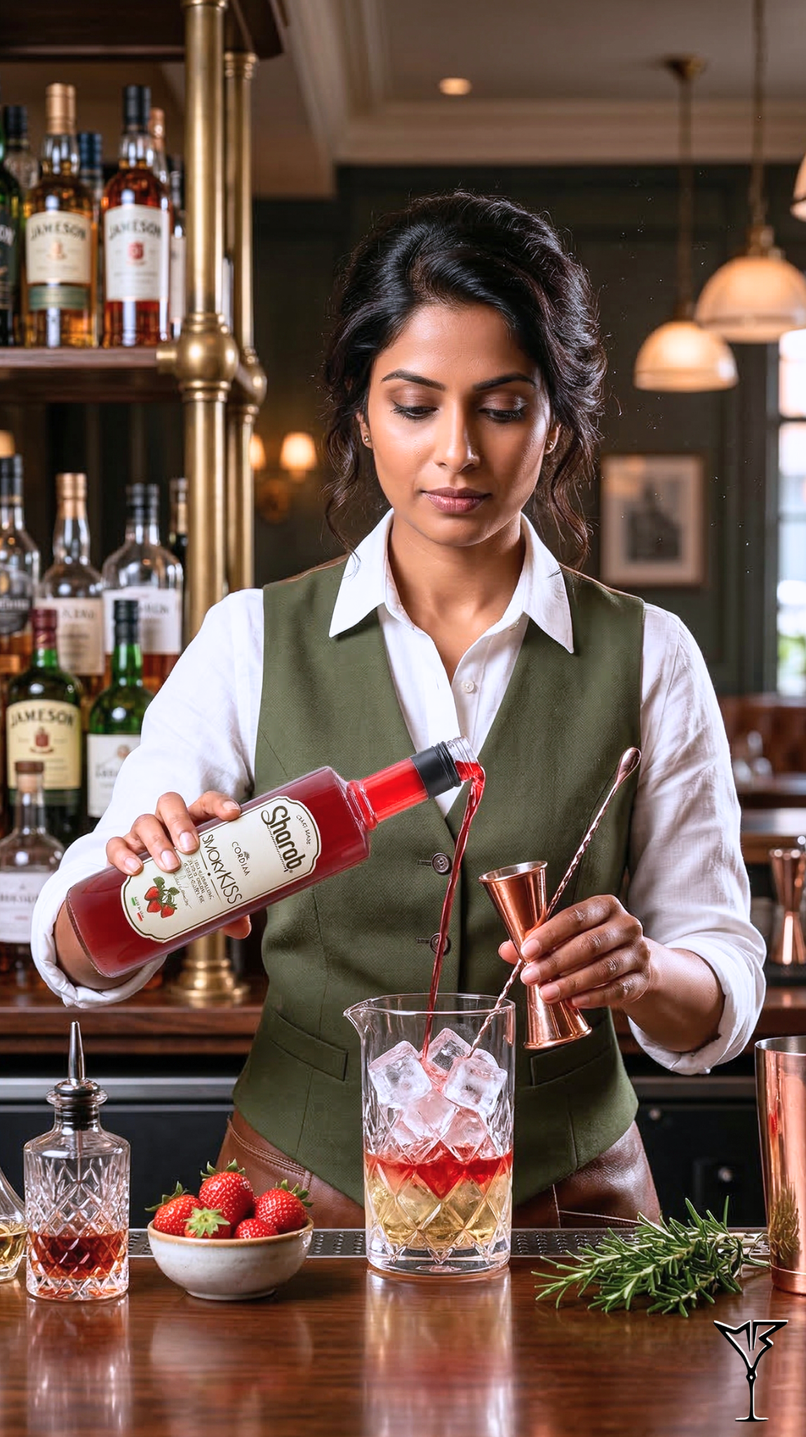 Cordial Sharab Smoky Kiss 500ml - Bouteille de sirop artisanal aux notes fumées - La Maison du Barman