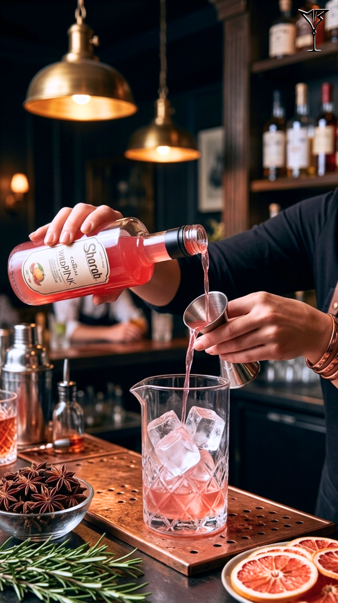 Cordial Sharab Wild Pink 500ml - Bouteille de sirop artisanal aux notes sauvages - La Maison du Barman