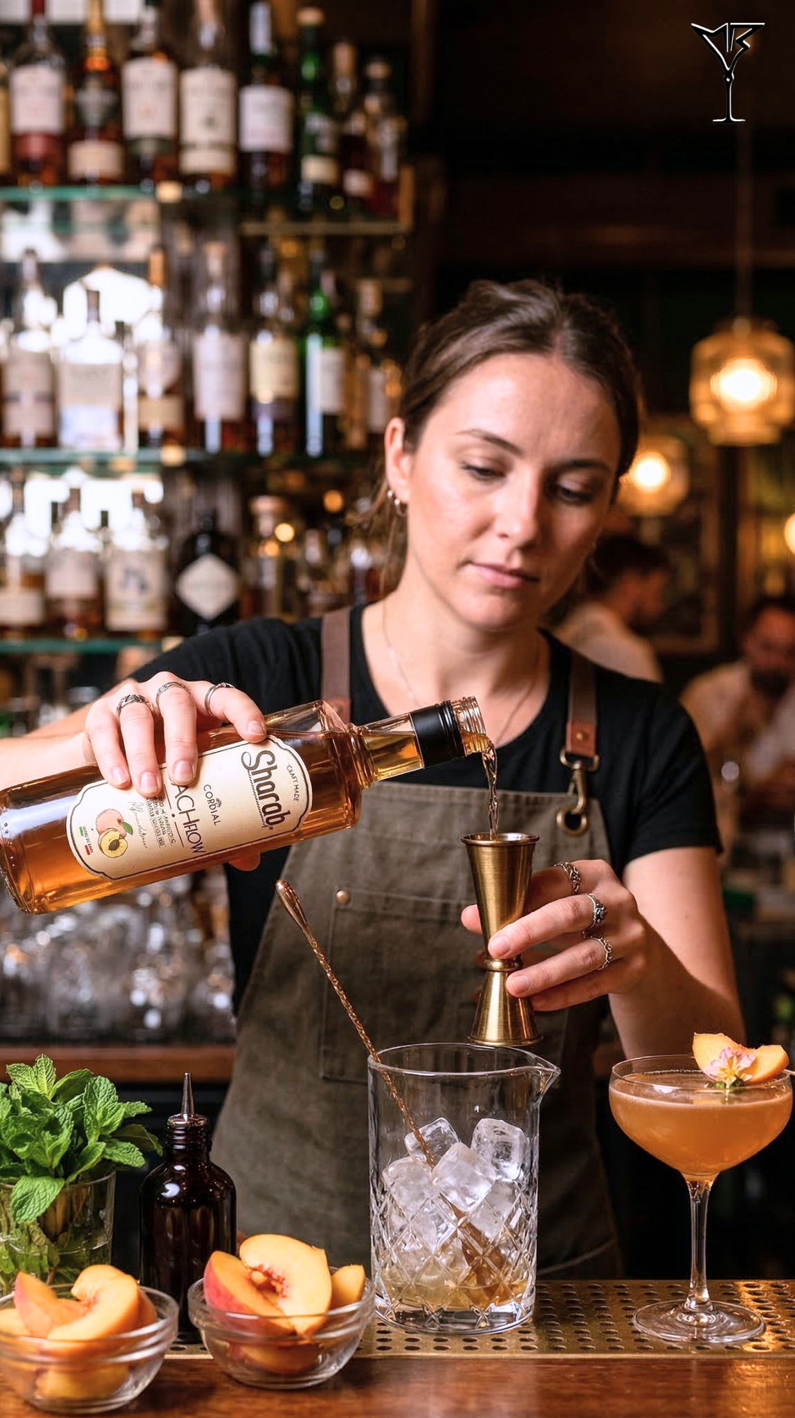 Cordial Sharab Peach Flow 500ml - Bouteille de sirop artisanal à la pêche - La Maison du Barman