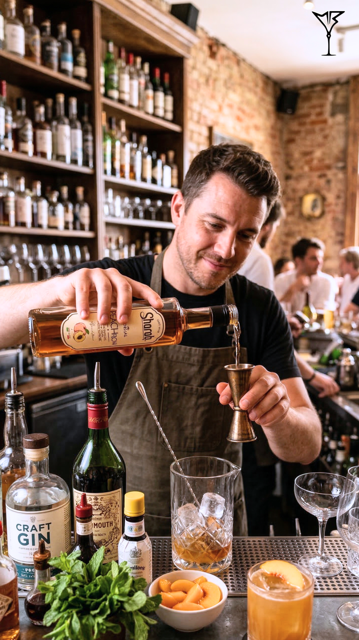 Cordial Sharab Peach Flow 500ml - Bouteille de sirop artisanal à la pêche - La Maison du Barman