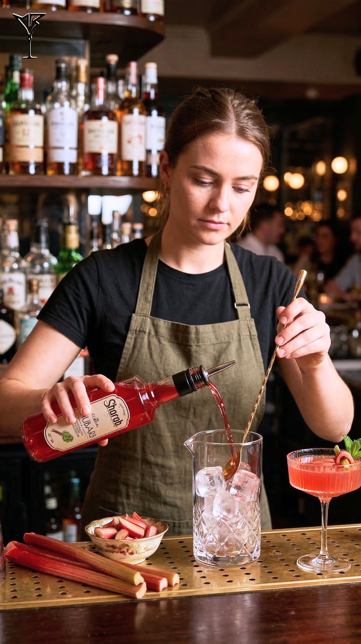 Cordial Sharab Rhubarbe 500ml - Bouteille de sirop artisanal à la rhubarbe - La Maison du Barman