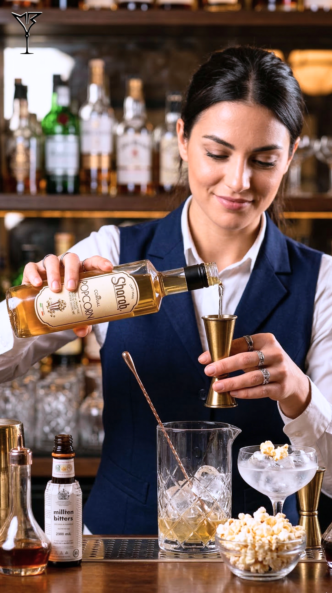 Cordial Sharab Popcorn 500ml - Bouteille de sirop artisanal au popcorn - La Maison du Barman