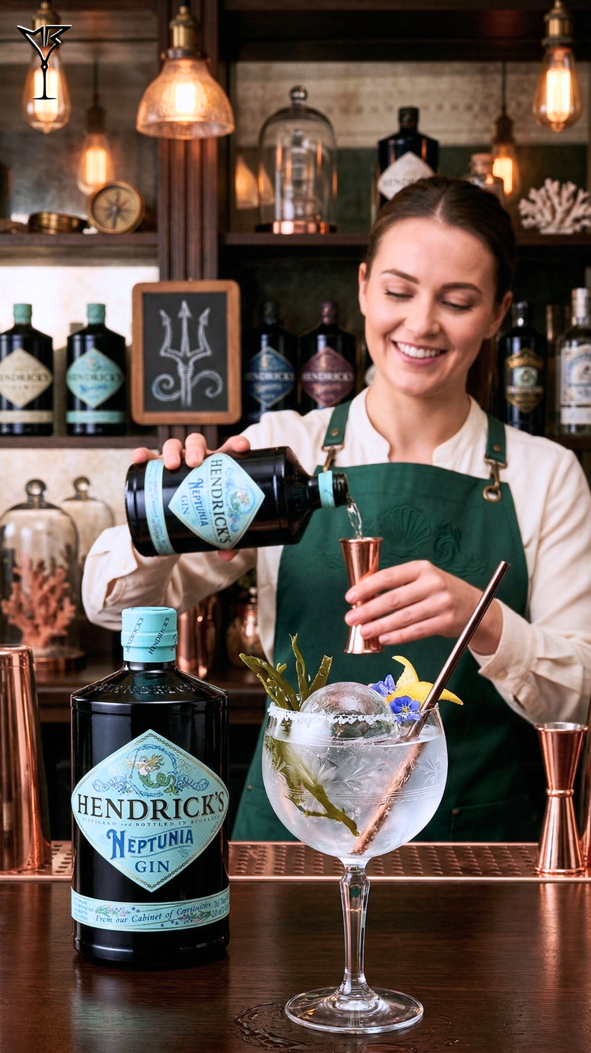Gin Hendrick's Neptunia 43.4% 70cl - Bouteille de gin premium aux herbes côtières - La Maison du Barman