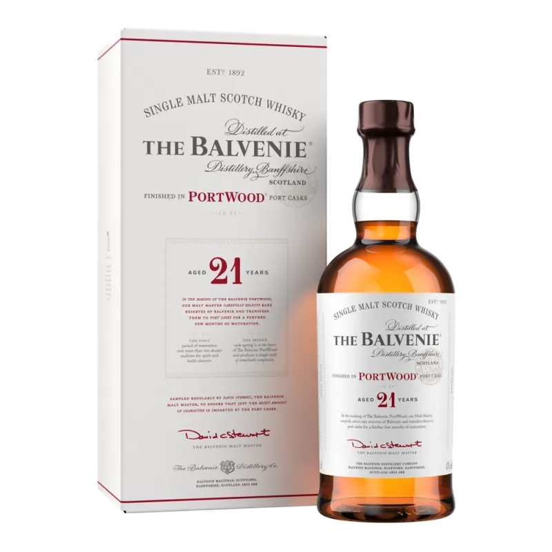 Whisky Balvenie 21 ans PortWood 70cl - Bouteille de single malt écossais 21 ans - La Maison du Barman