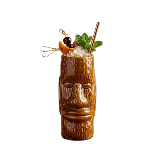 Mug tiki Île de Pâques en céramique (Ceramic Easter Islander Tiki Mug)