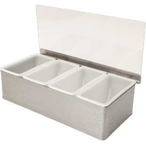 Stainless Steel Condiment Holder 4 Compartment