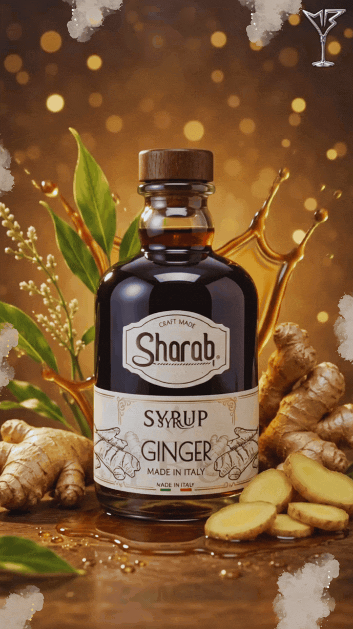 Sirop Sharab Gingembre 500ml - Bouteille de sirop artisanal au gingembre - La Maison du Barman