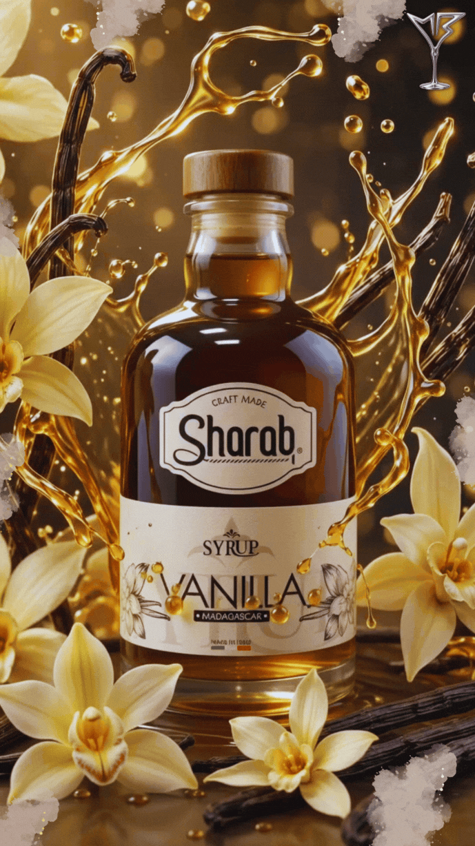 Sirop Sharab Vanille 500ml - Bouteille de sirop artisanal à la vanille - La Maison du Barman