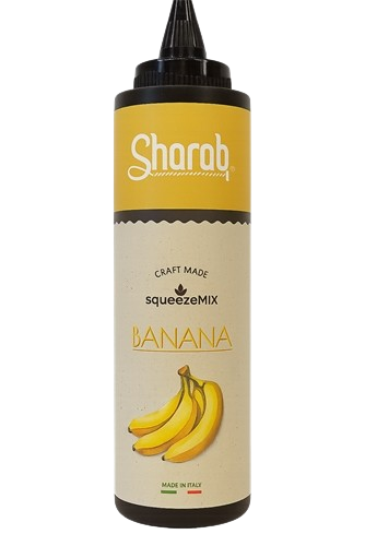 Purée Sharab Squeezemix Banane 400ml - Bouteille souple de purée à la banane - La Maison du Barman
