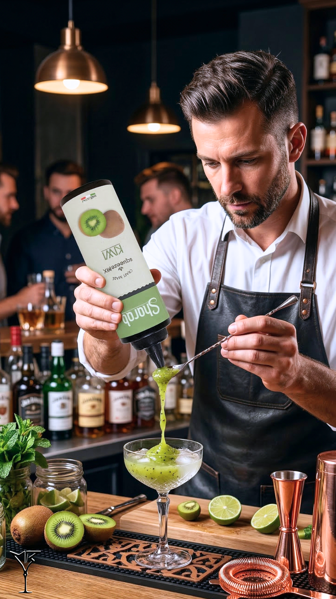 Purée Sharab Squeezer Kiwi 400ml - Bouteille souple de purée au kiwi - La Maison du Barman