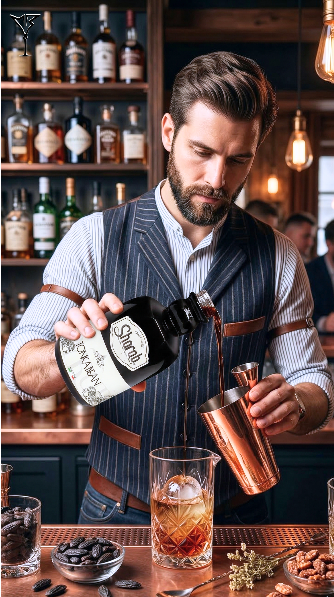 Sirop Sharab Fève Tonka 500ml - Bouteille de sirop artisanal à la fève tonka - La Maison du Barman