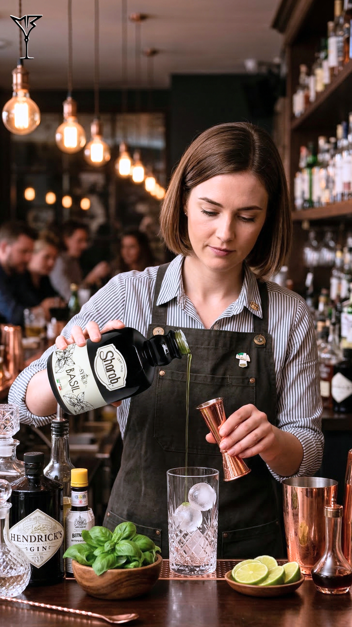 Sirop Sharab Basilic 500ml - Bouteille de sirop artisanal au basilic - La Maison du Barman