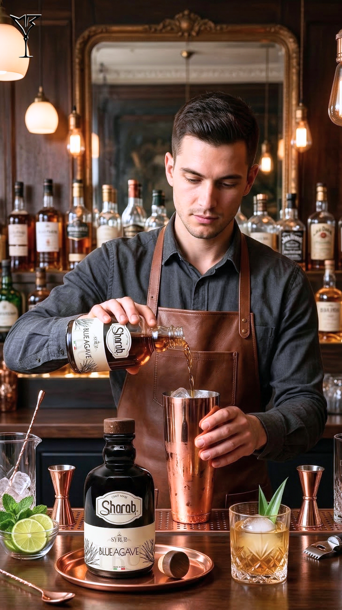 Sirop Sharab Agave Bleu 500ml - Bouteille de sirop artisanal à l'agave bleu - La Maison du Barman