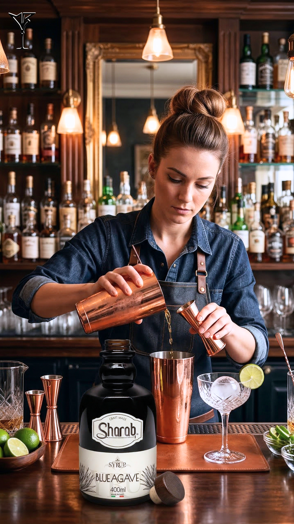 Sirop Sharab Agave Bleu 500ml - Bouteille de sirop artisanal à l'agave bleu - La Maison du Barman