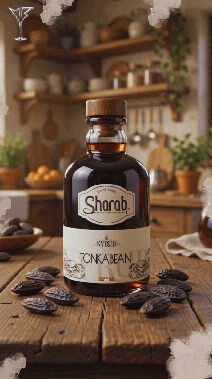 Sirop Sharab Fève Tonka 500ml - Bouteille de sirop artisanal à la fève tonka - La Maison du Barman