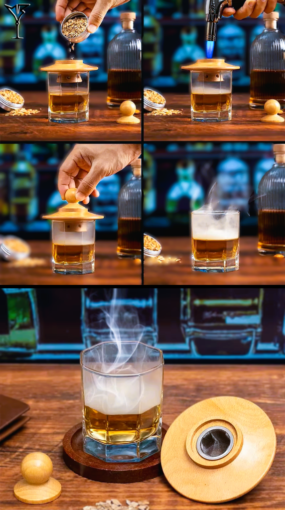 Kit Fumoir Cocktail Whisky Premium - Coffret de fumage pour cocktails avec 6 copeaux - La Maison du Barman
