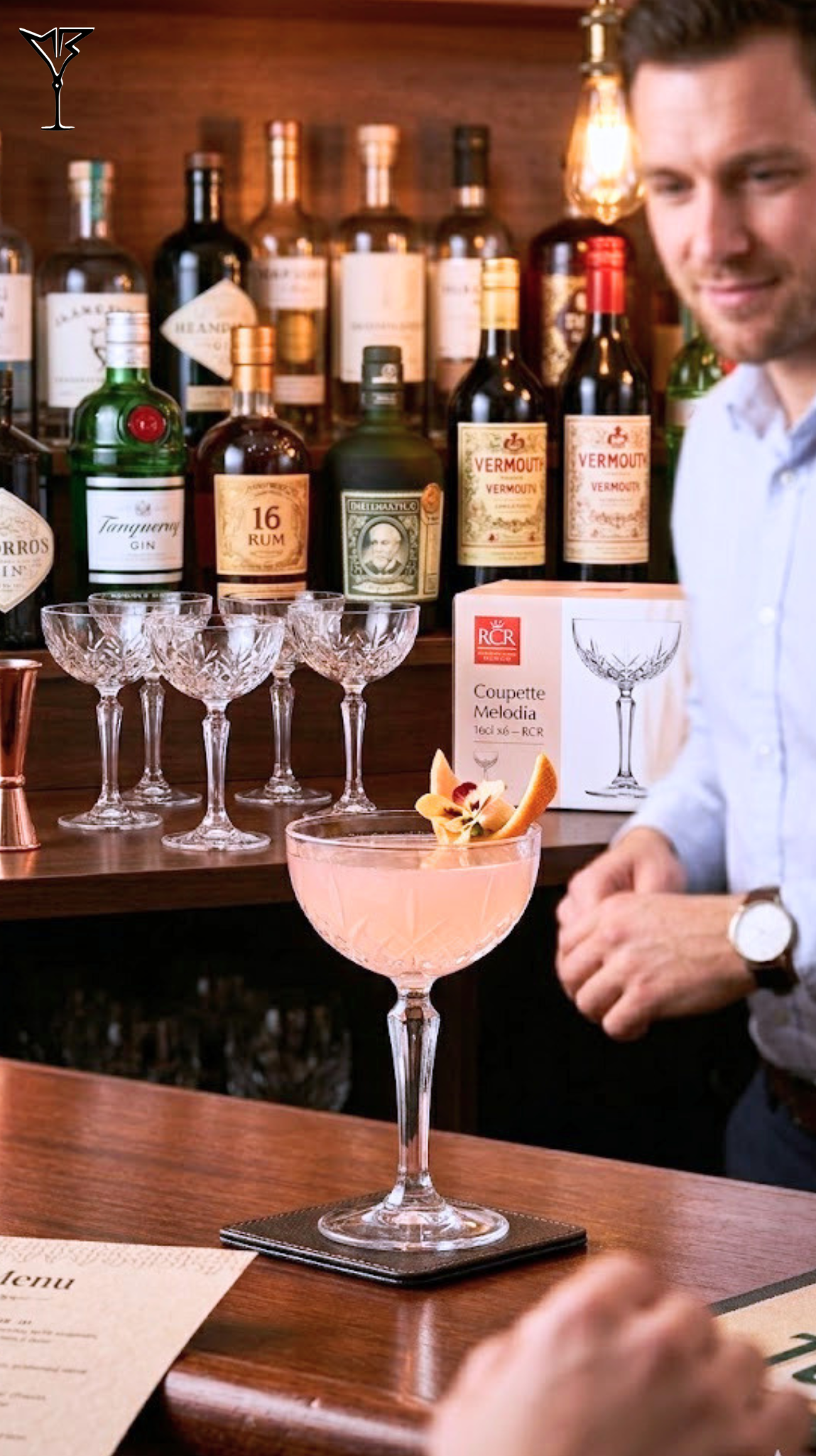 Verre Coupette Melodia 16cl x6 RCR - Coupe à cocktail en cristal vintage - La Maison du Barman