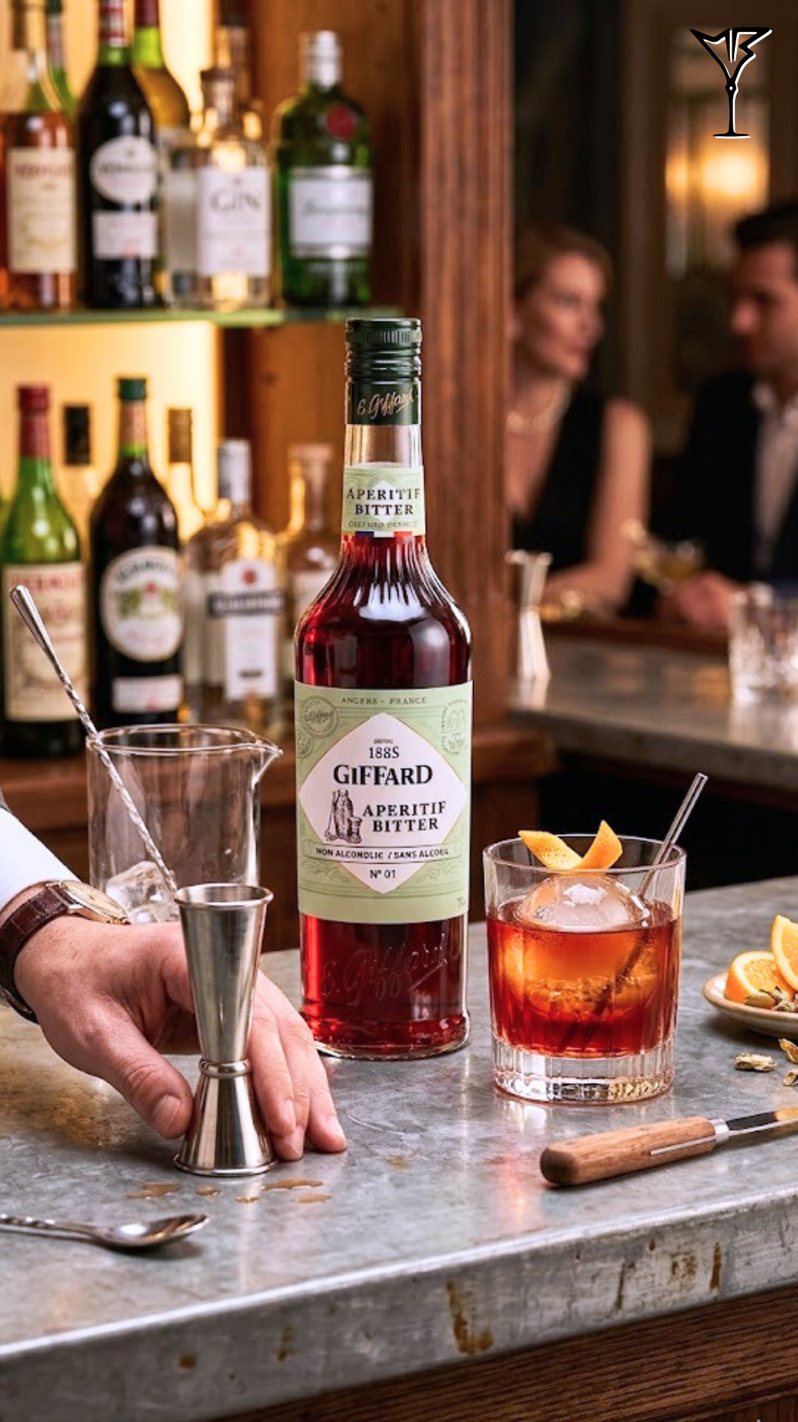 Spiritueux Sans Alcool Bitter Apéritif Giffard - Bouteille alternative bitter apéritif sans alcool - La Maison du Barman