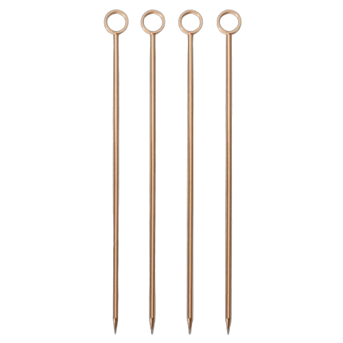 Pics à cocktail Cuivre - Lot de 4 piques en métal brillant pour décoration de cocktail - La Maison du Barman