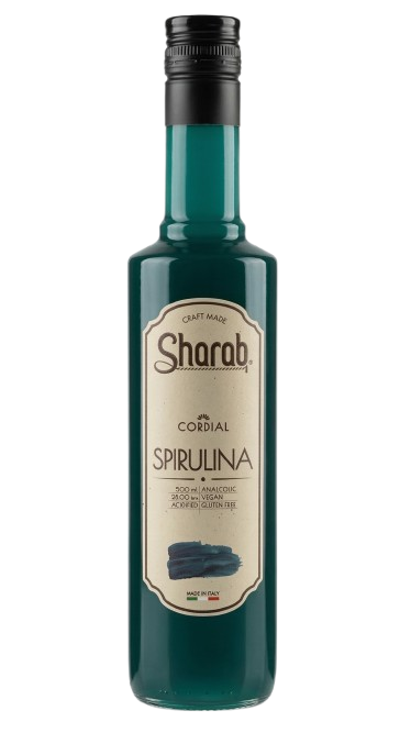 Cordial Sharab Spiruline 50cl - Bouteille de sirop artisanal à la spiruline - La Maison du Barman