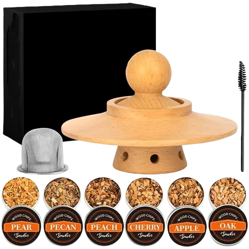 Kit Fumoir Cocktail Whisky Premium - Coffret de fumage pour cocktails avec 6 copeaux - La Maison du Barman