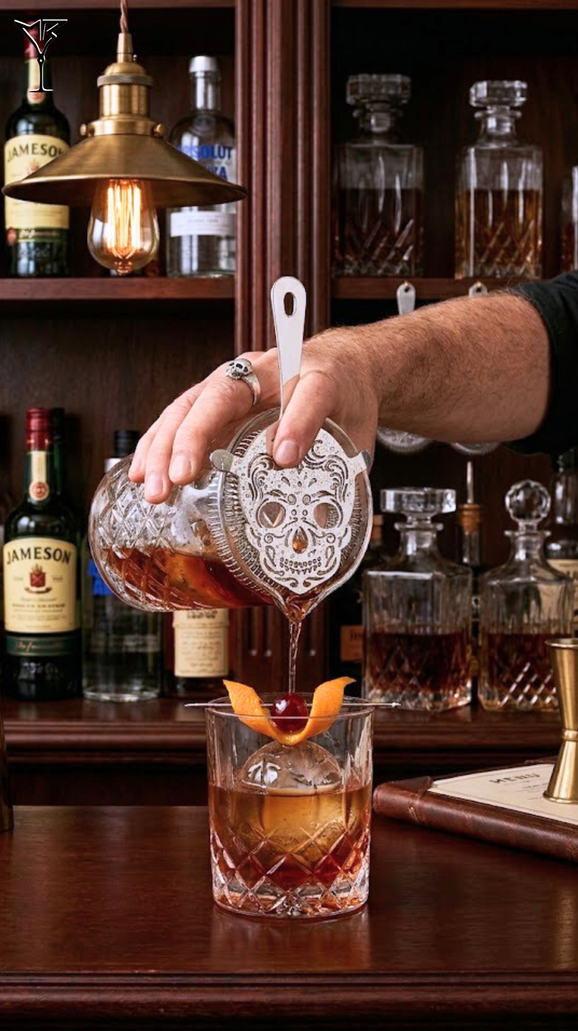 Passoire Vintage Skull Strainer - Passoire à cocktail tête de mort finition rétro - La Maison du Barman