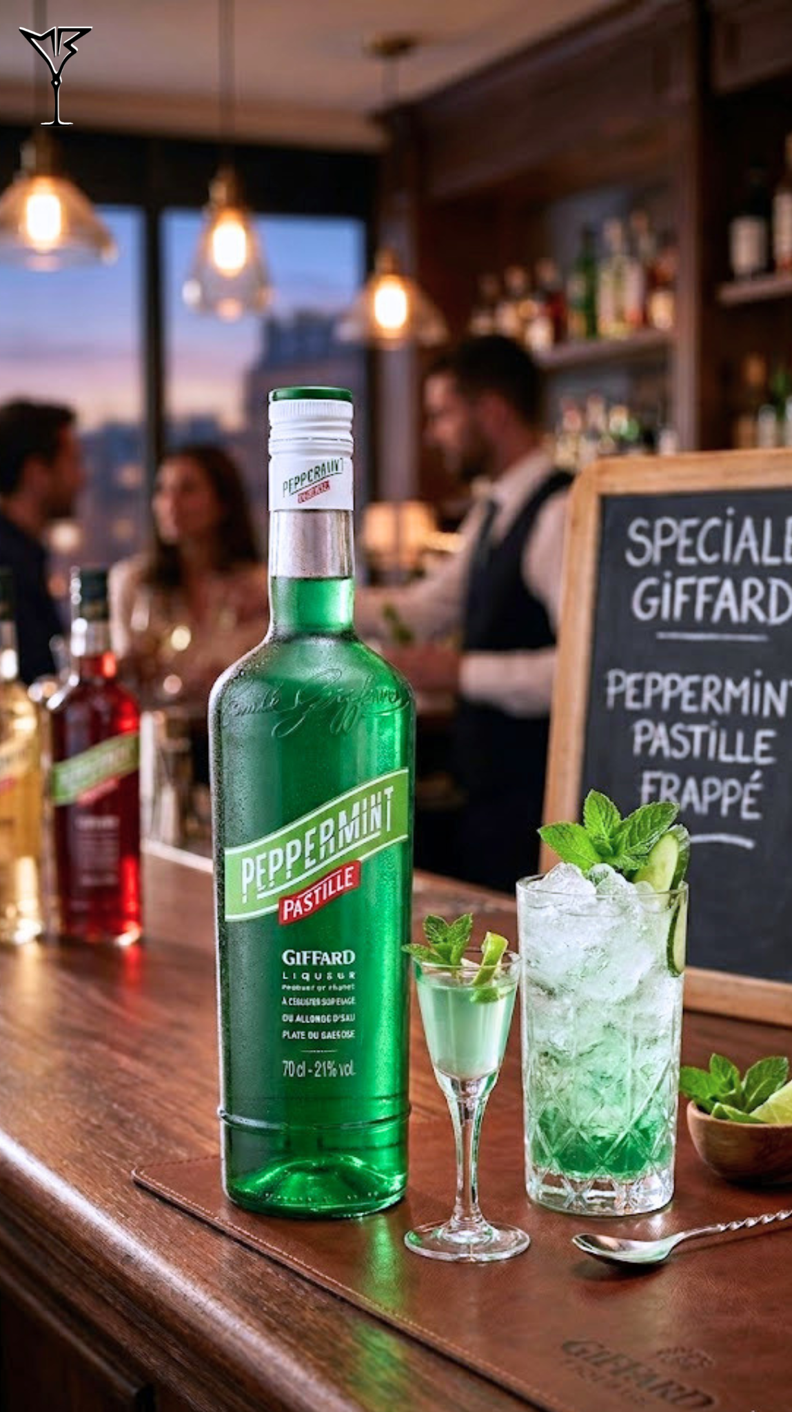 Liqueur Peppermint Pastille Giffard - Bouteille de liqueur de menthe blanche - La Maison du Barman