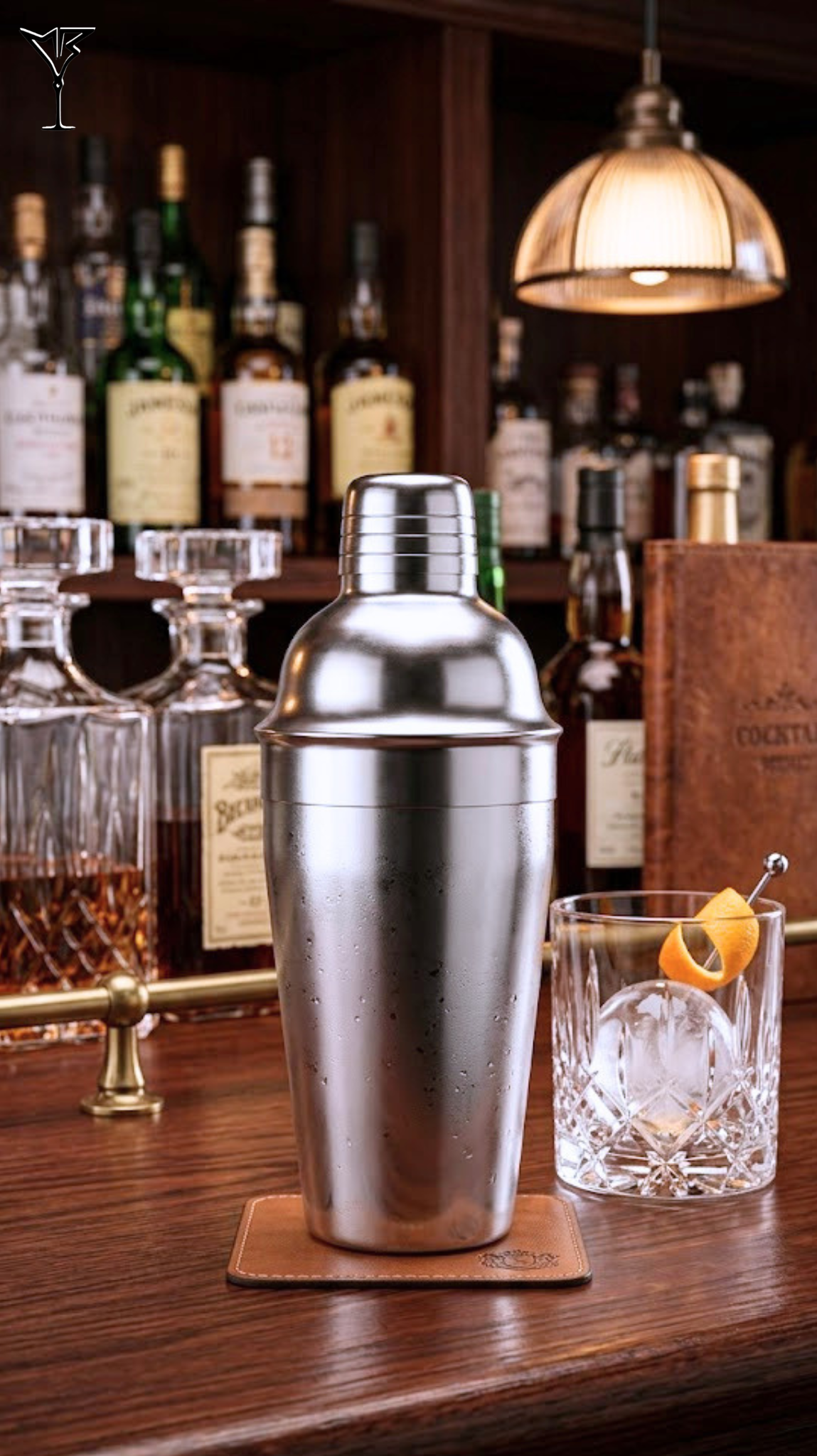 Shaker Cobbler Bomber 500ml Argent - Shaker à cocktail 3 pièces en inox - La Maison du Barman