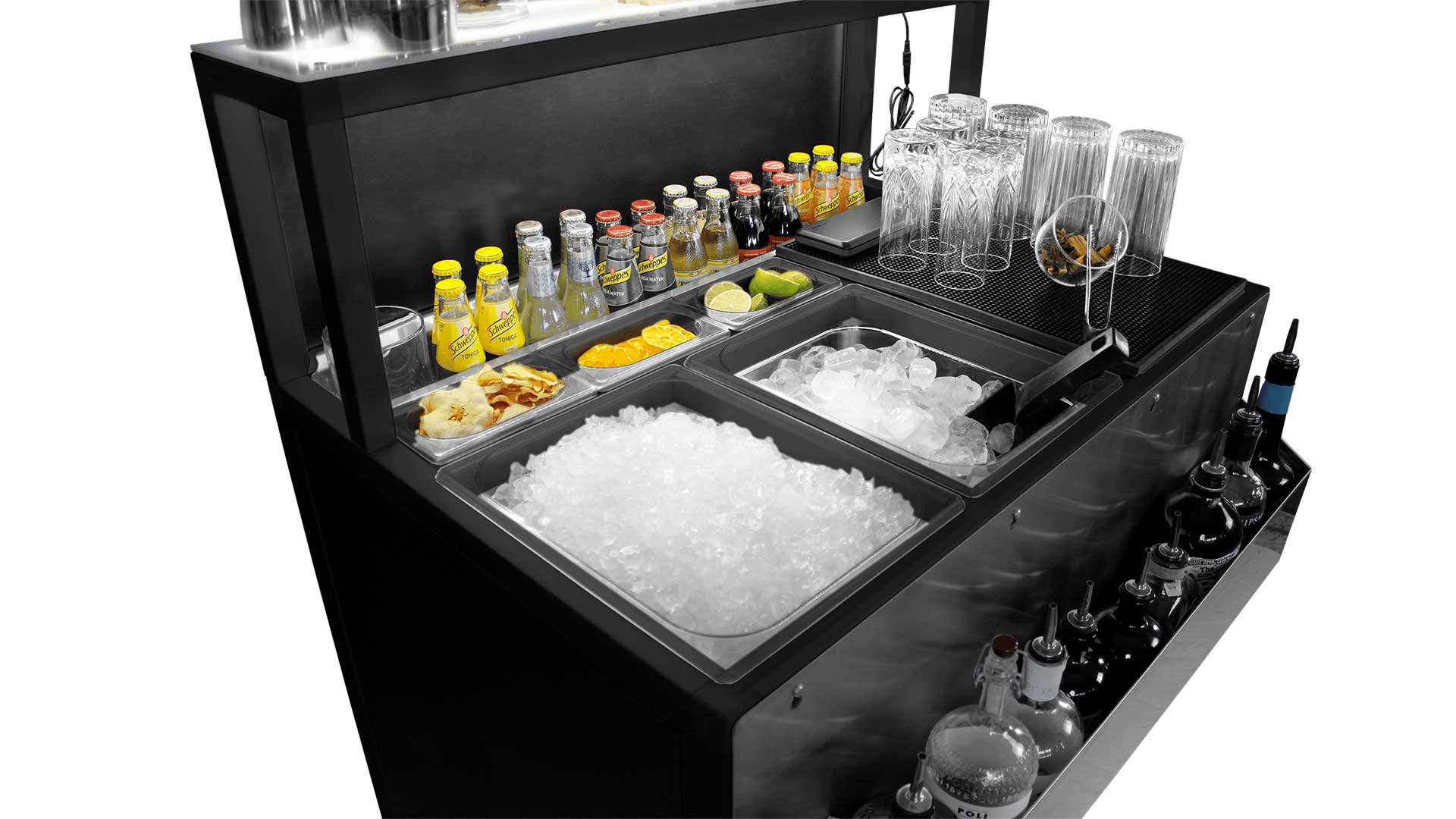 Station de bar Mobile Omega 90 cm (Portable Bar) - Station Deus